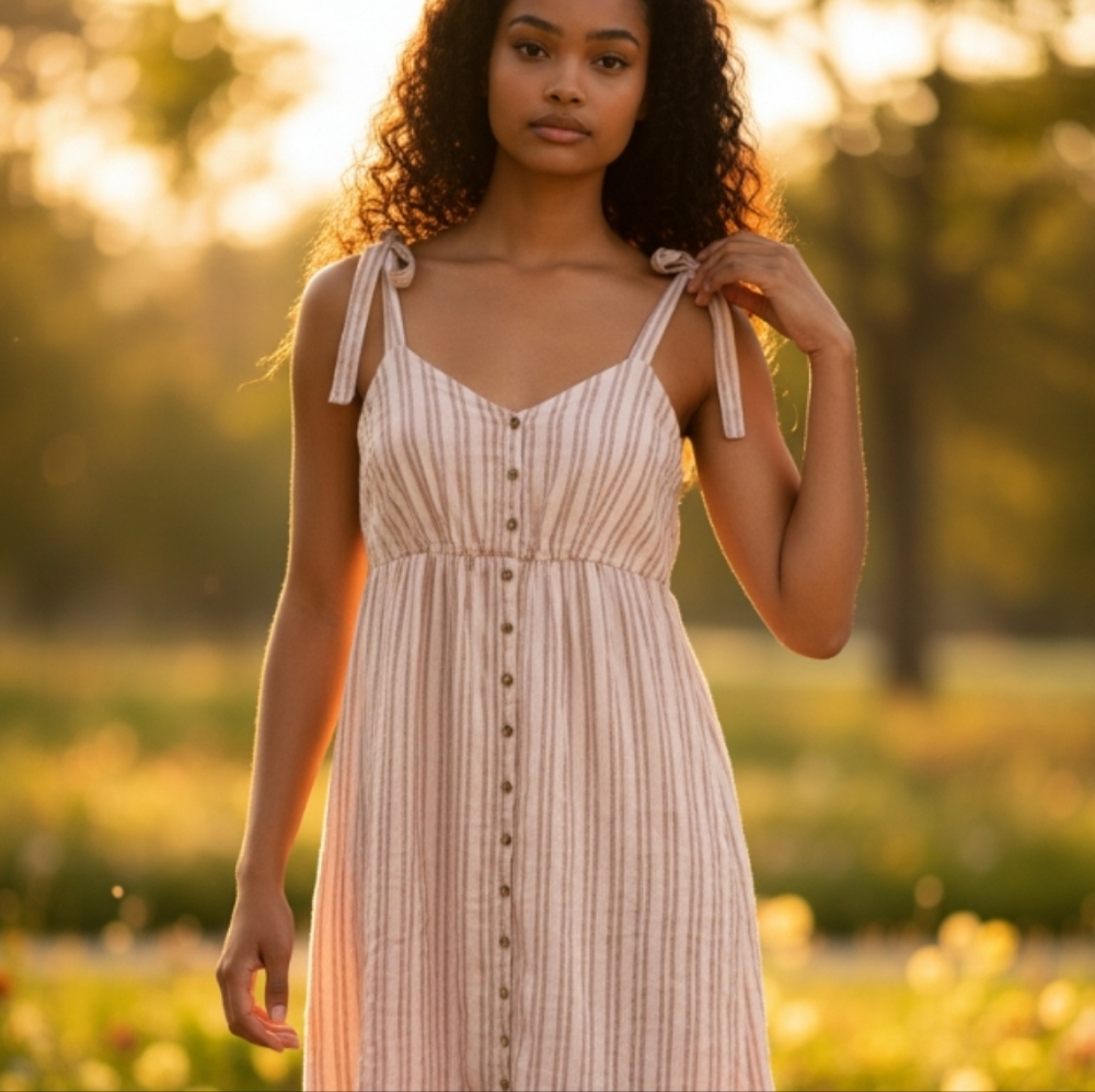 Sonoma Cotton 100% Cotton Maxi Dress Bare Shoulder Style
